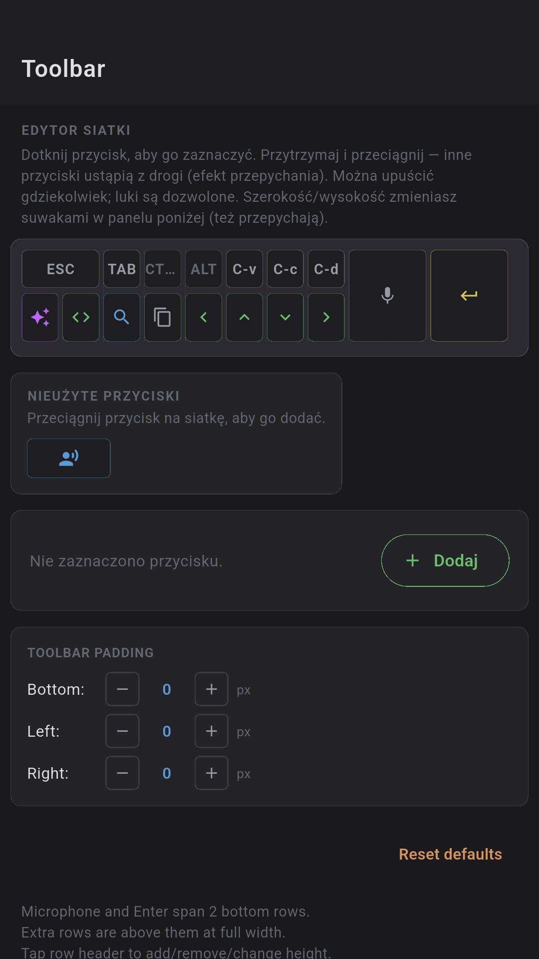 Toolbar Editor