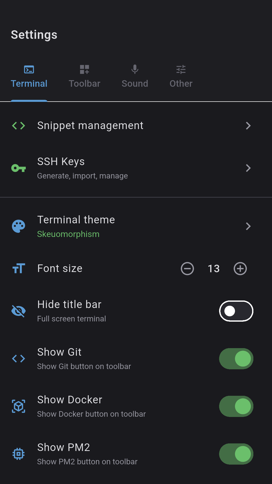 Settings