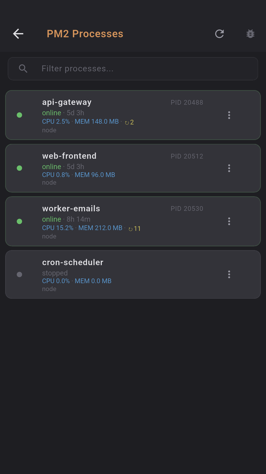 PM2 Management