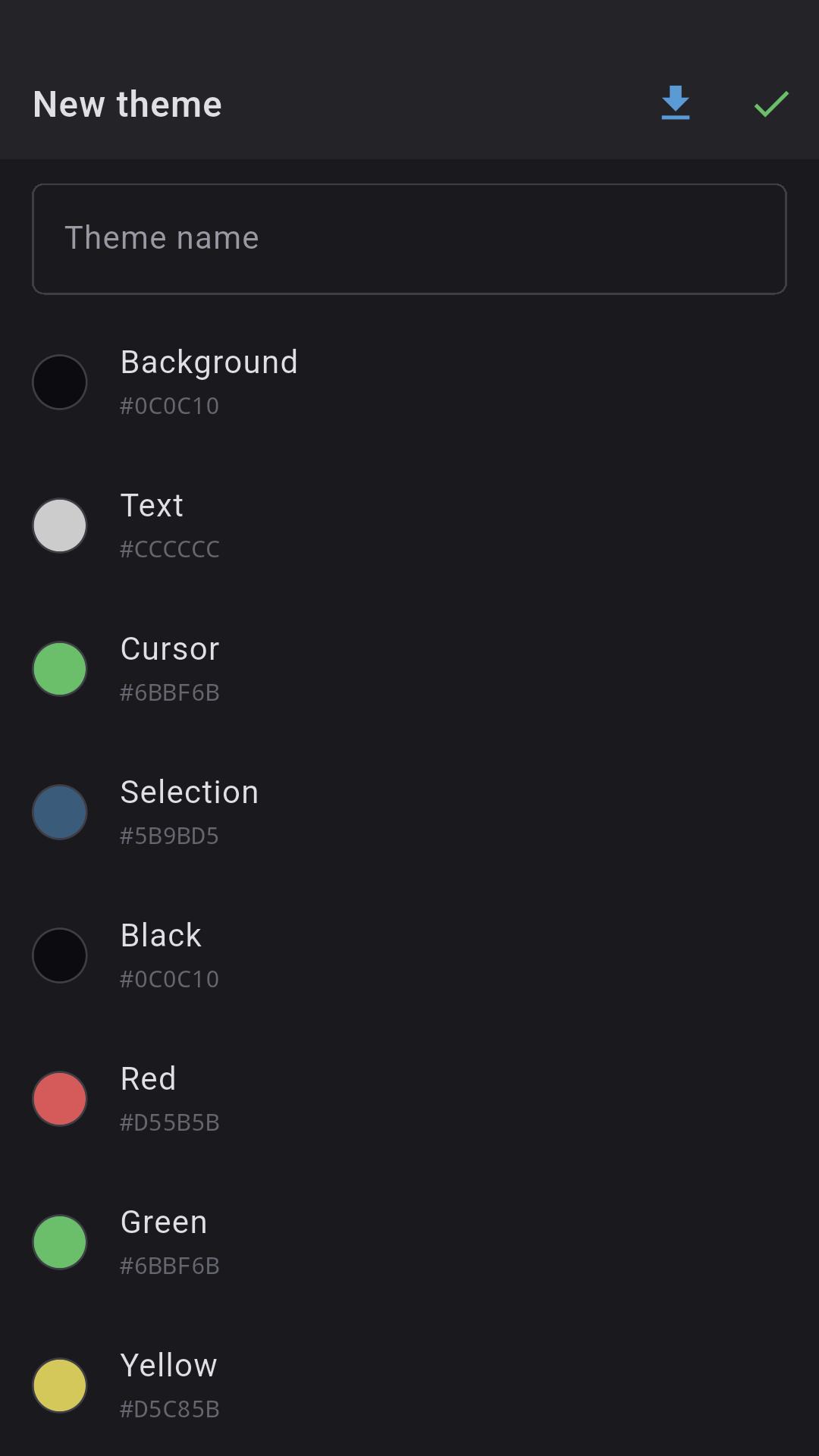 Theme editor