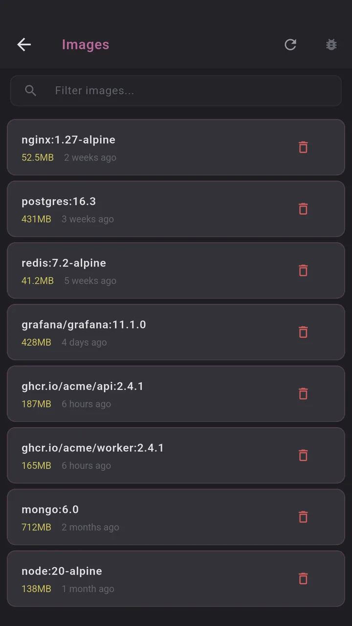 Docker images