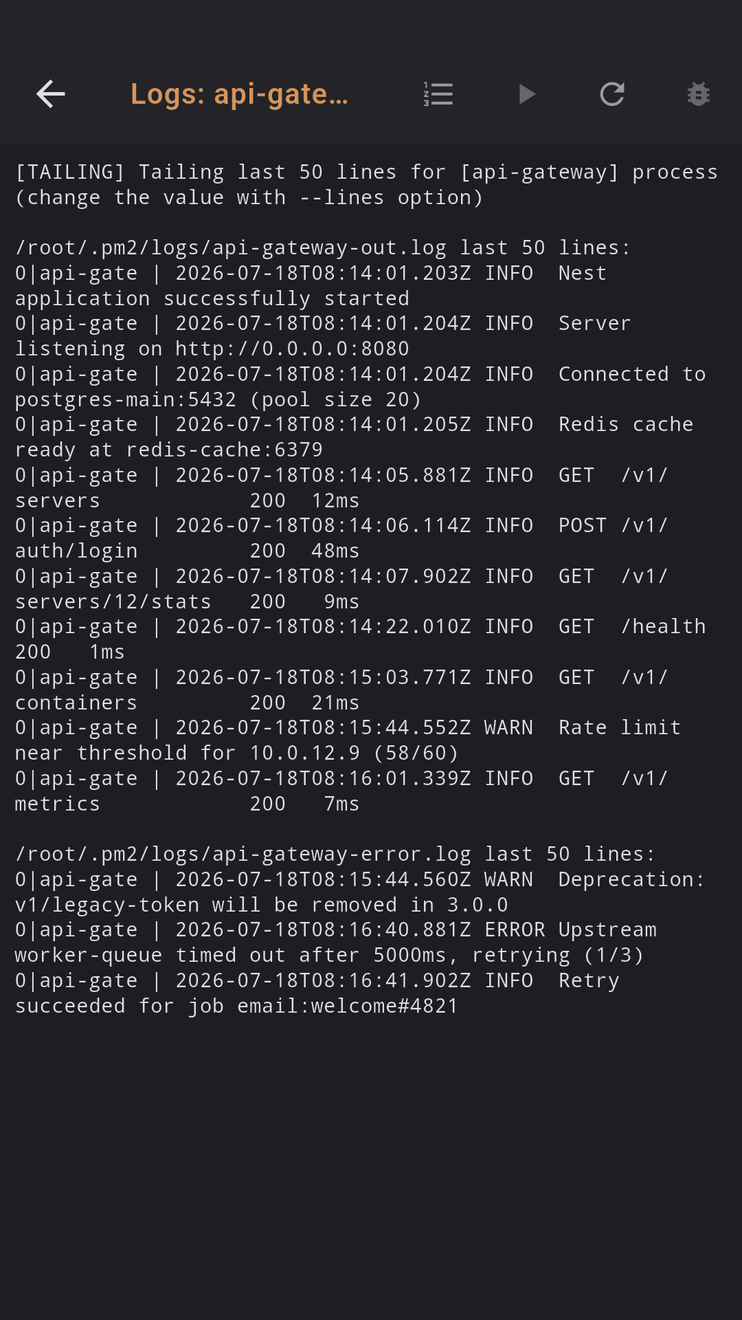 PM2 Logs